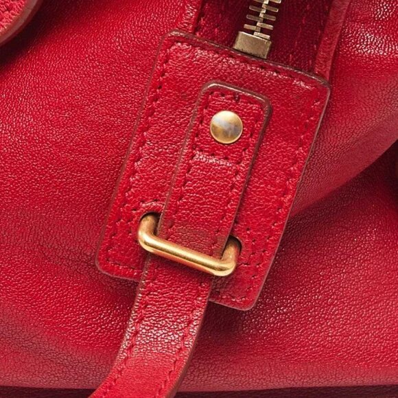 Yves Saint Laurent Red Leather Medium Cabas ChYc Bag - Picture 7 of 12